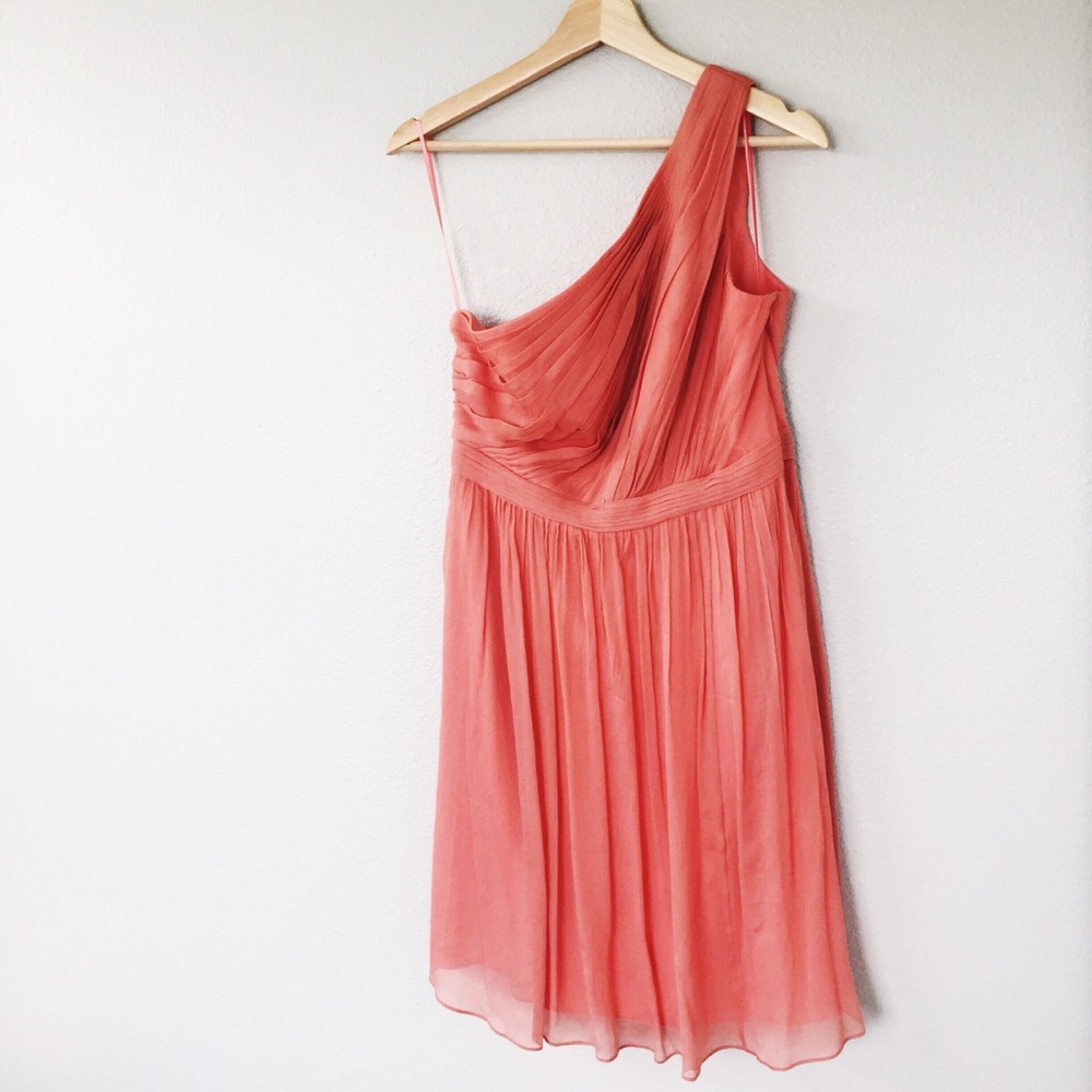 j crew • Kylie dress • silk chiffon, coral